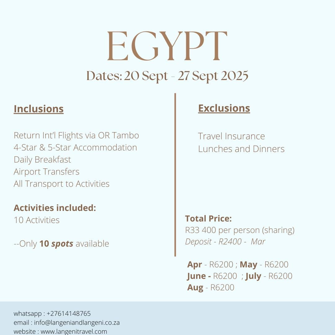 Egypt: 20 SEPT - 27 SEPT '25